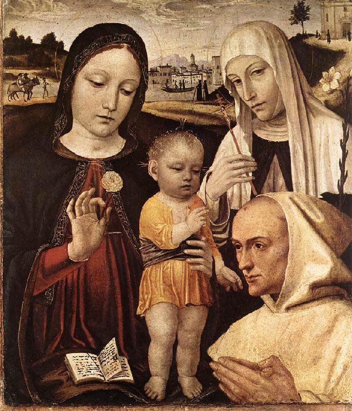BORGOGNONE, Ambrogio Madonna and Child, St Catherine and the Blessed Stefano Maconi fgtr oil painting image